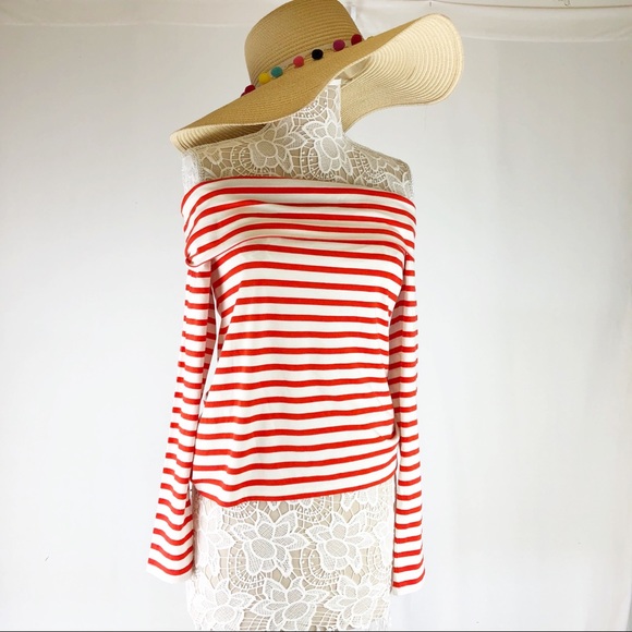 J. Crew Tops - J. CREW SEXY OFF SHOULDER STRIPED TOP SZ M O102